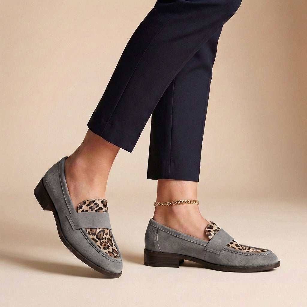 Comfortable Orthopedic Slip On Loafers | Animal Print Strap Shoes