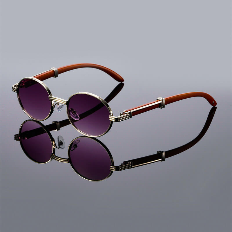 Vintage Round Shades with Mirrored Lenses
