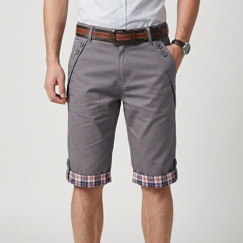 Casual Fit Plaid Capri Shorts