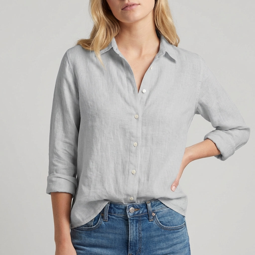 Casual Fit Floral Blouse with Long Sleeves