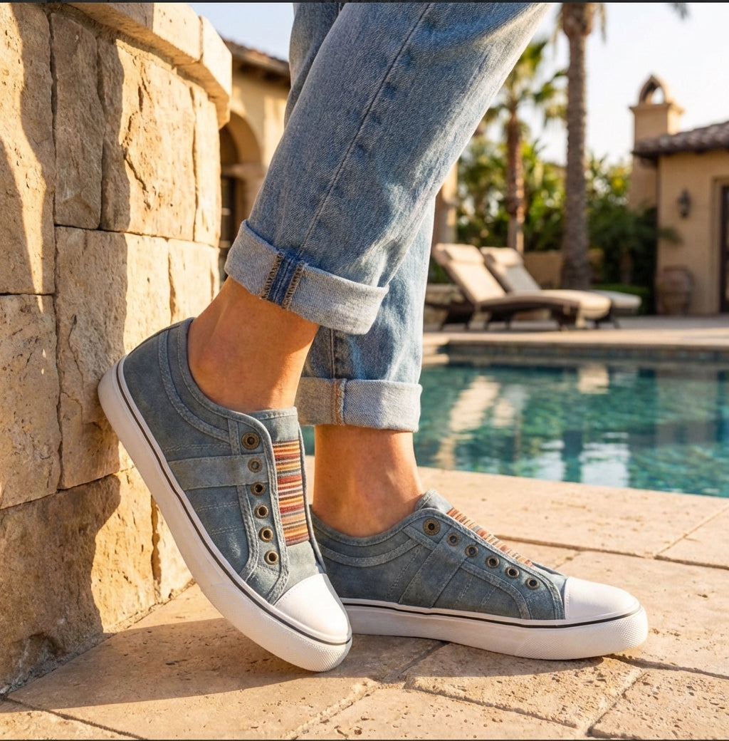 Comfy Laceless Canvas Sneakers For Daily Wear