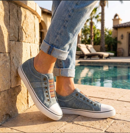 Comfy Laceless Canvas Sneakers For Daily Wear