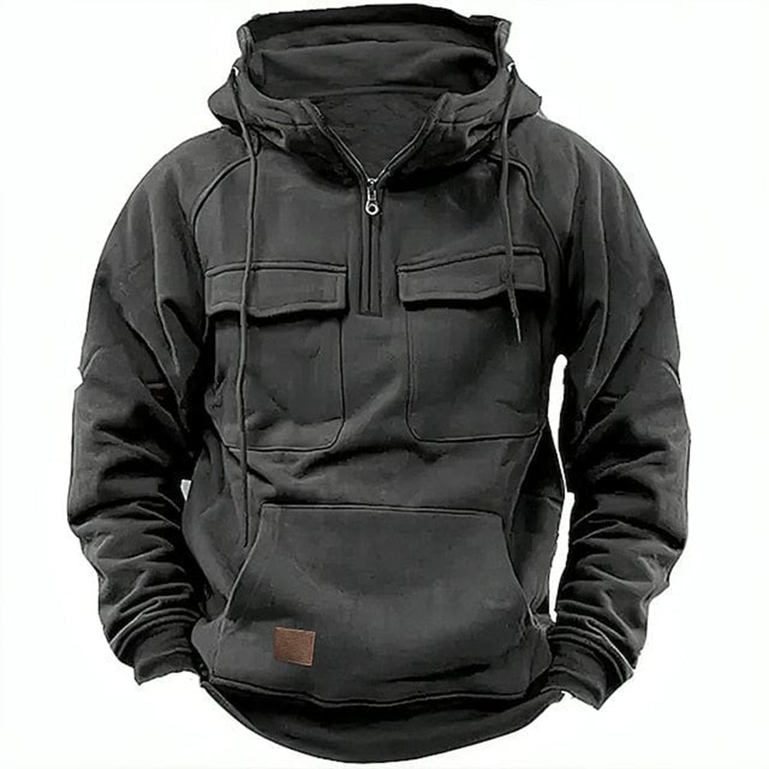 Classic Biker Hooded Jacket for Men Casual Comfortable Fit - OutfitLondon