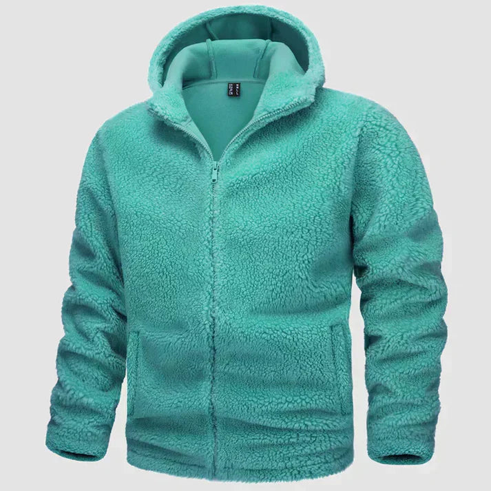 Warm Mens Hooded Fleece Coat