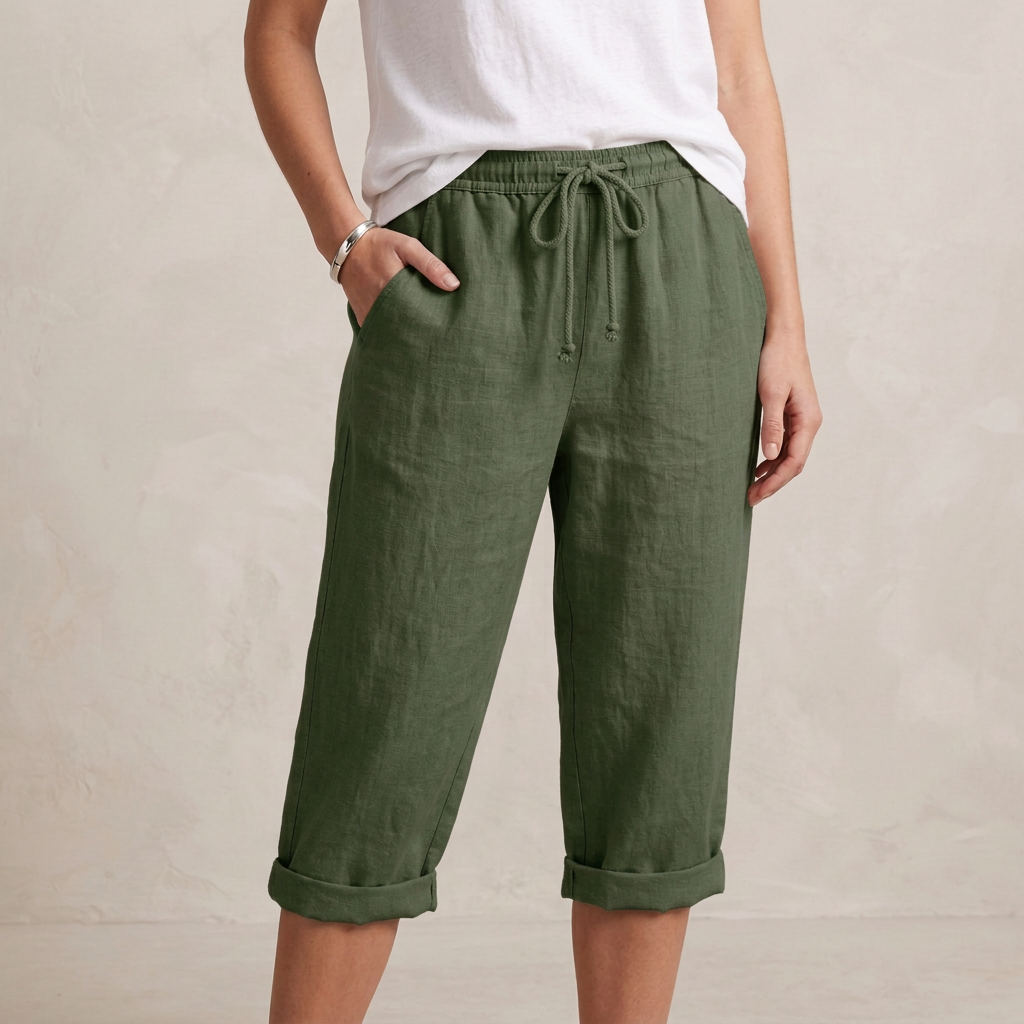 Comfortable Elastic Waist Capri Pants