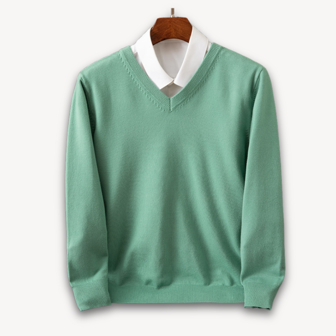 Luxury Men's Soft V-Neck Cashmere Sweater