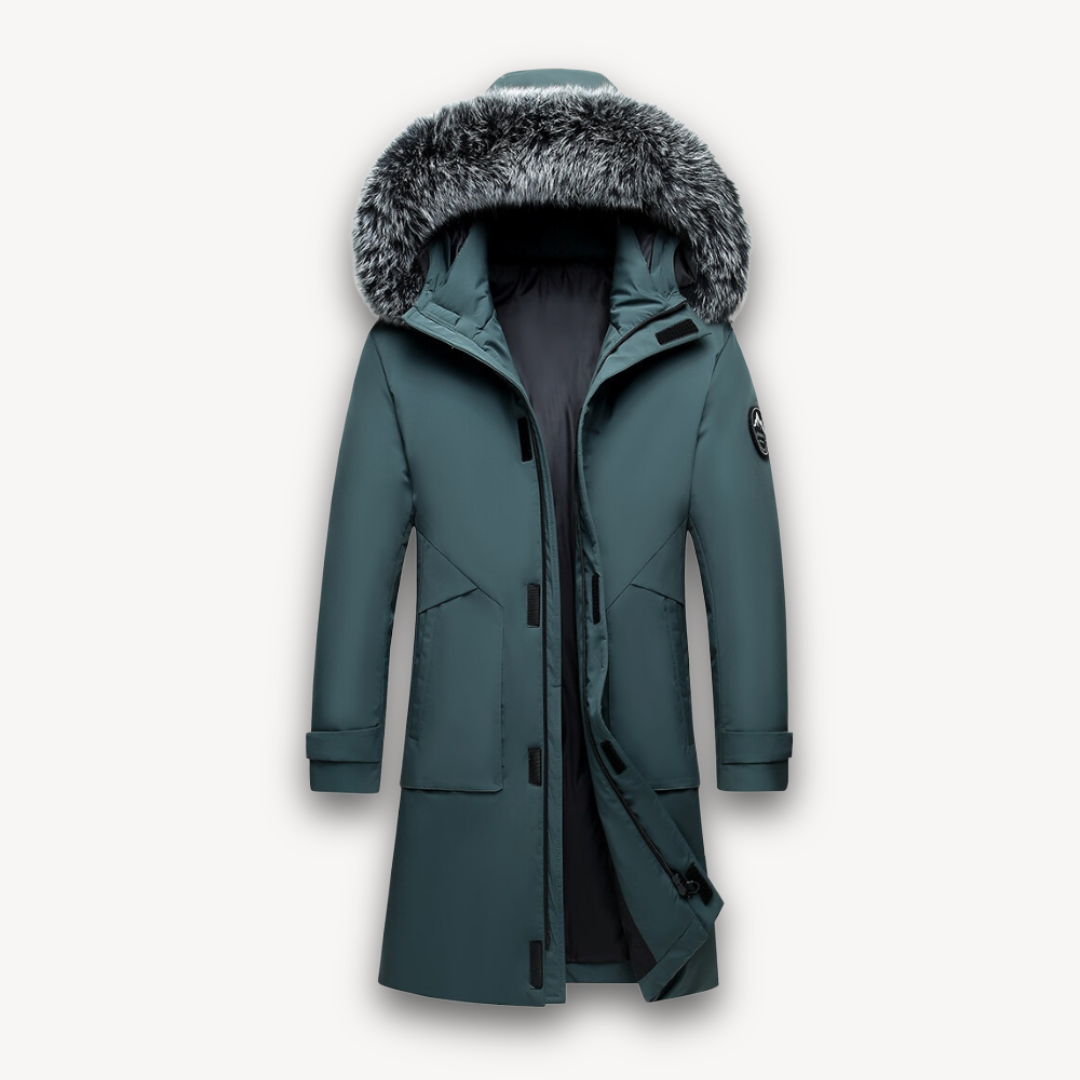 Waterproof Men's Jacket with Faux Fur Hooded Coat - OutfitLondon