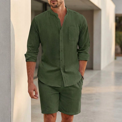 Comfortable Summer Shorts Shirt Set
