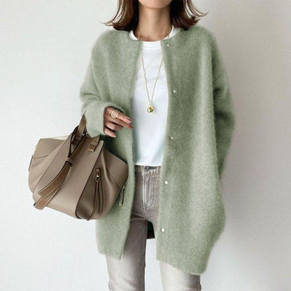Cozy Ladies Thick Knit Button Sweater Cardigan