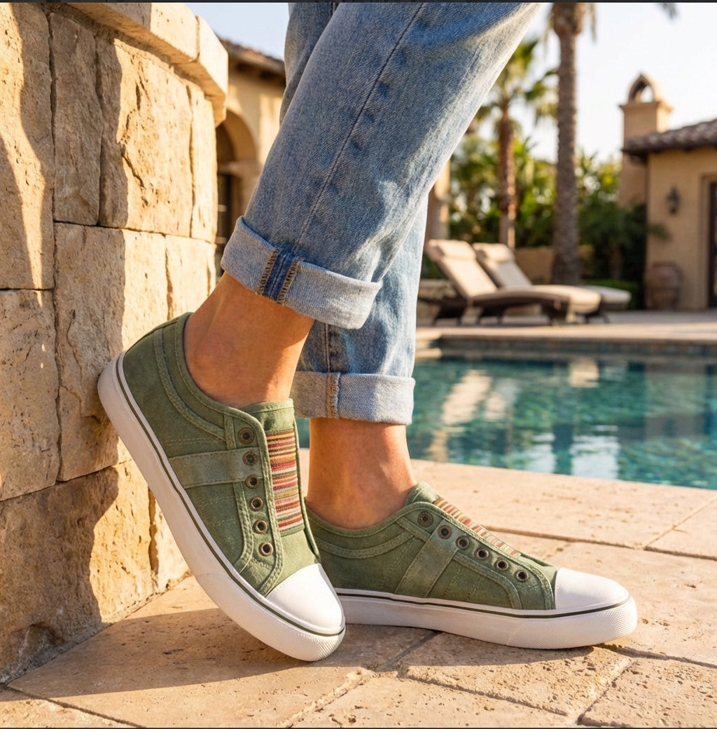 Comfy Laceless Canvas Sneakers For Daily Wear