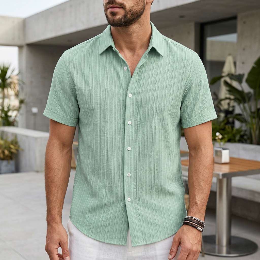 Casual Fit Short Sleeve Dress Shirt