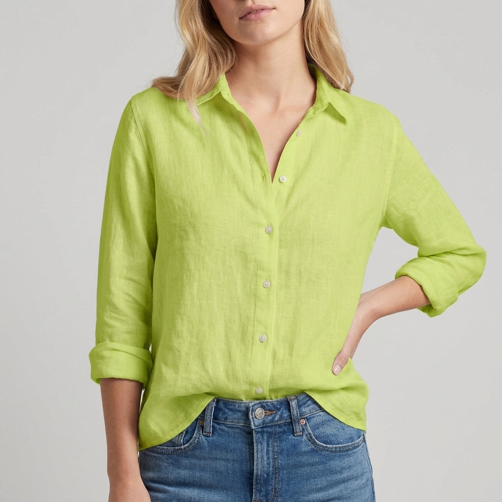 Casual Fit Floral Blouse with Long Sleeves