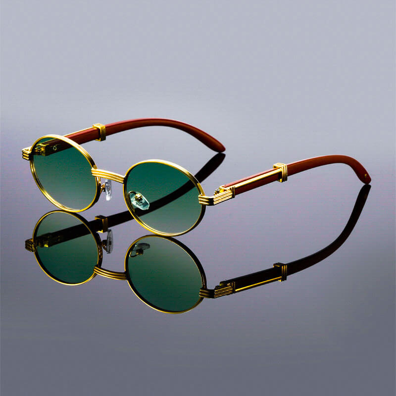 Vintage Round Shades with Mirrored Lenses