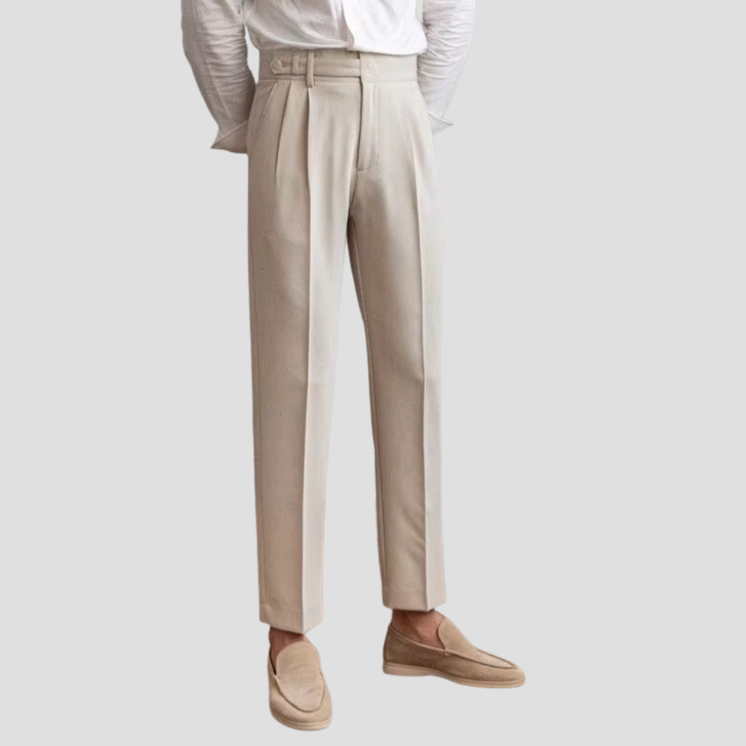 Slim Fit Formal Crop Pants for Men - OutfitLondon