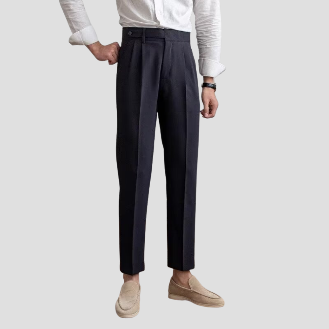 Slim Fit Formal Crop Pants for Men