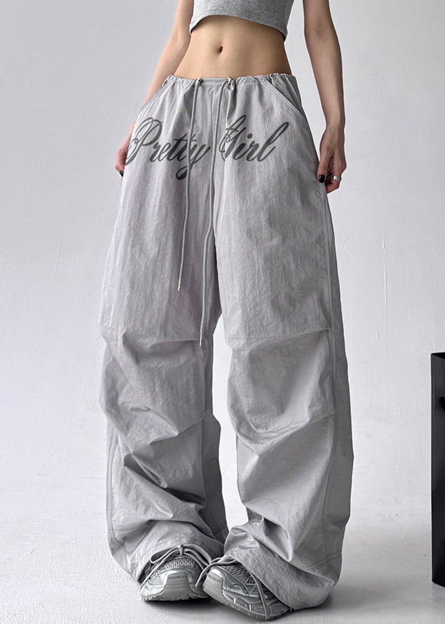 Unisex Cotton Wide Leg Lounge Pants Grey - OutfitLondon