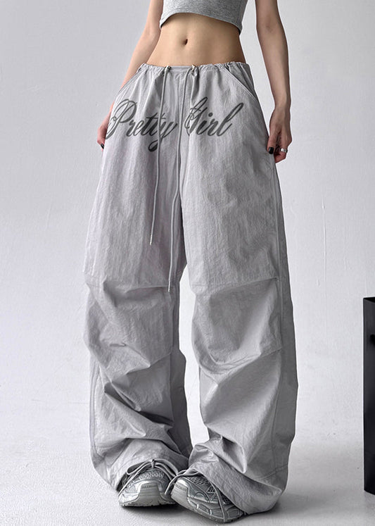Unisex Cotton Wide Leg Lounge Pants Grey - OutfitLondon