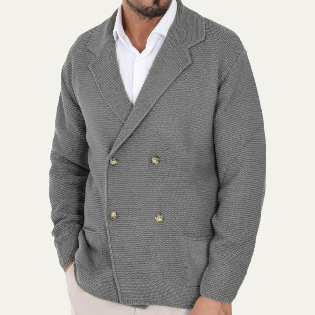 Classic Fit Textured Knit Blazer for Men