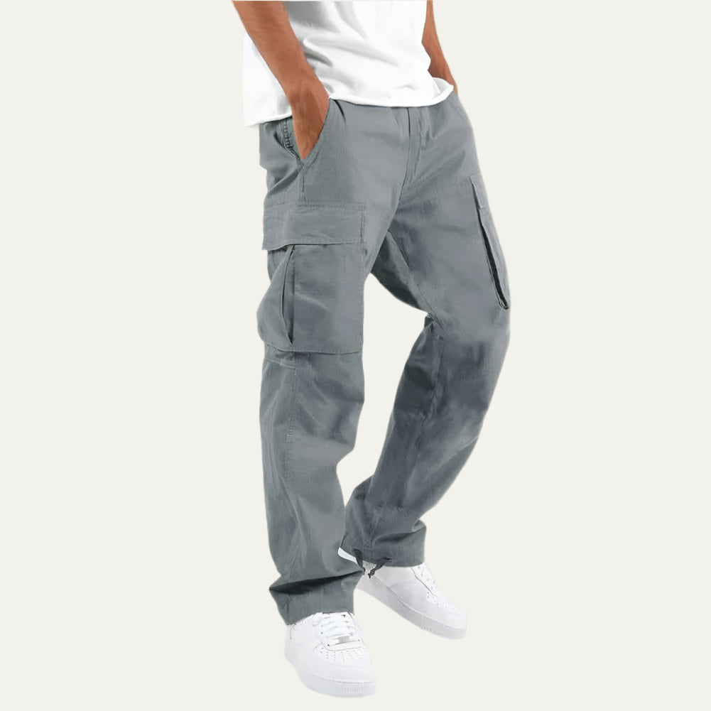 Men's Relaxed Fit Cargo Pants with Large Pocket Storage