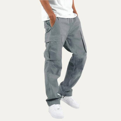 Men's Relaxed Fit Cargo Pants with Large Pocket Storage