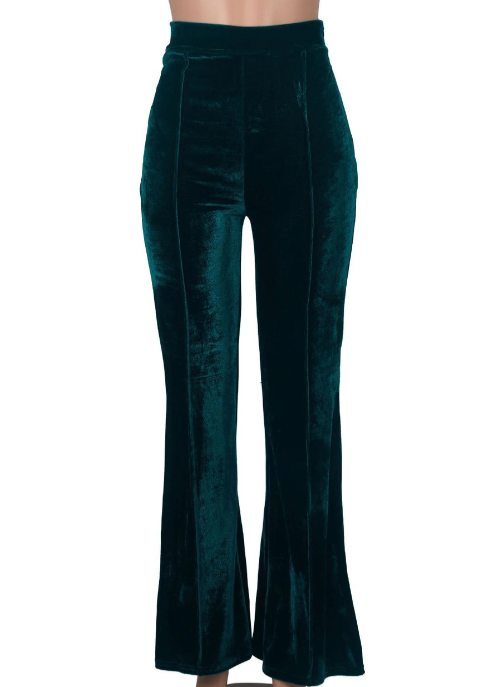 Ladies' Elegant High Waist Velvet Flare Pants