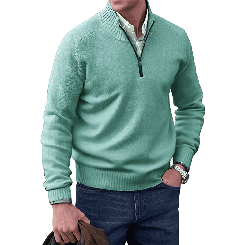 Cozy Cable Knit Half Zip Sweater