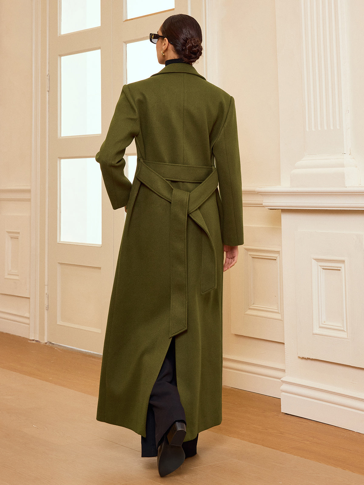 Women's Classic Tailored Long Double Breasted Coat