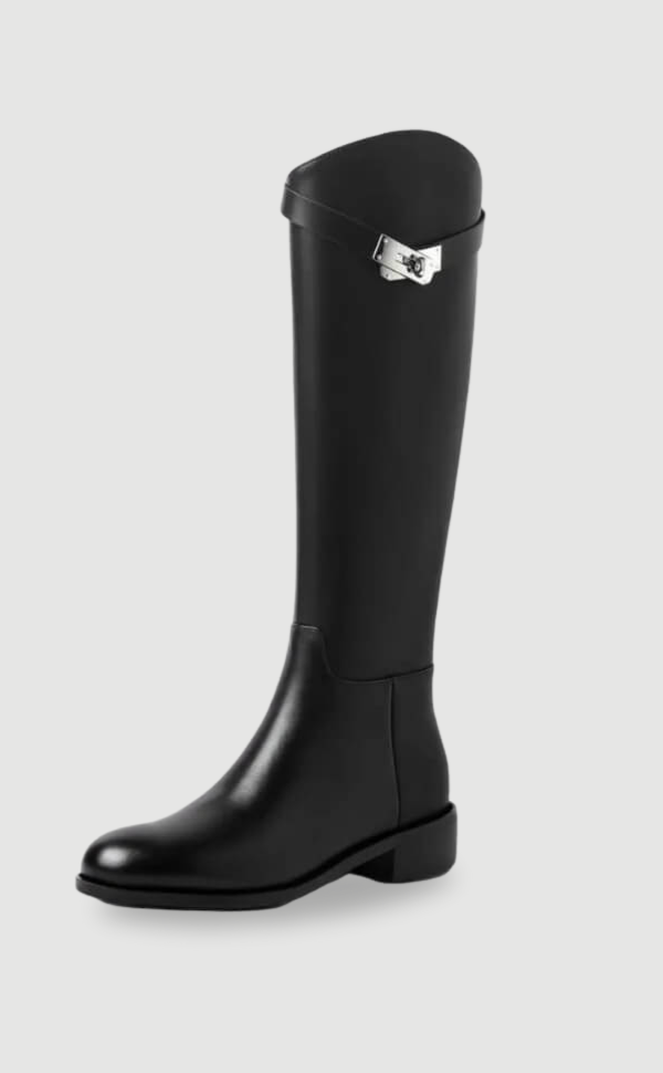 Women's Leather Riding Boots Elegant Brown - OutfitLondon