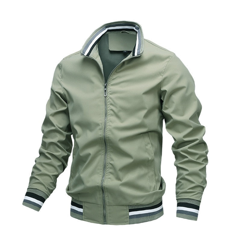 Regular Fit Mens Striped Bomber Jacket