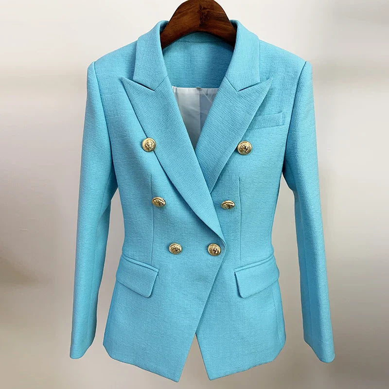 Timeless Dark Blue Office Coat for Ladies