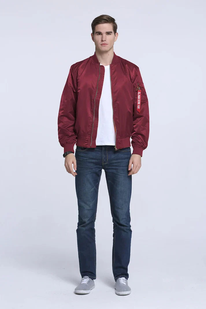 Flight Bomber Leather Jacket