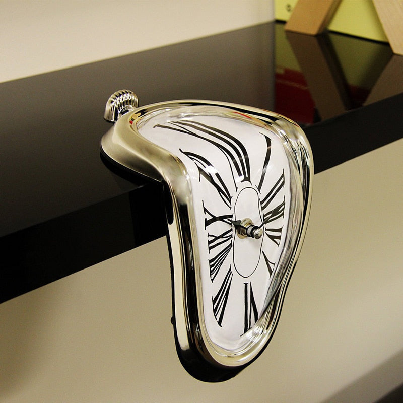 Stylish Melted Effect Wall Clock Decor - OutfitLondon