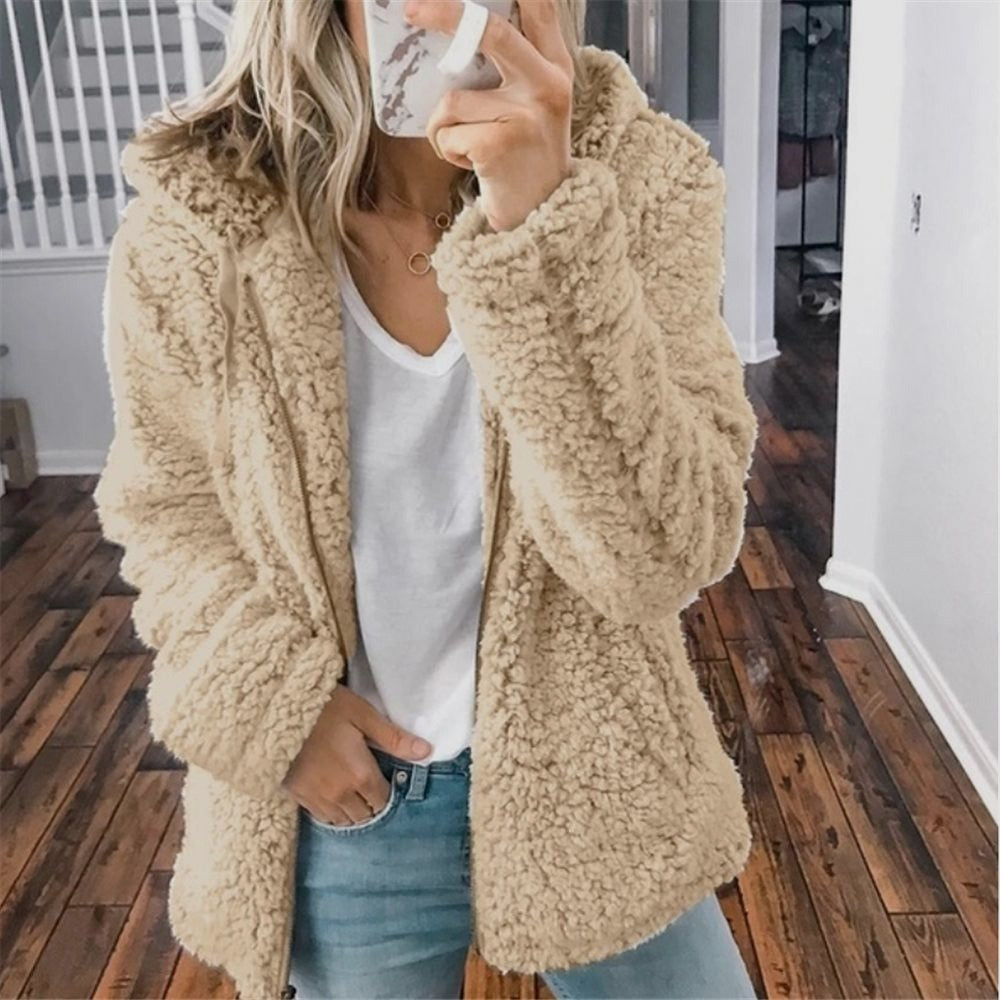 Cozy Fleece Hooded Jacket for Women - OutfitLondon