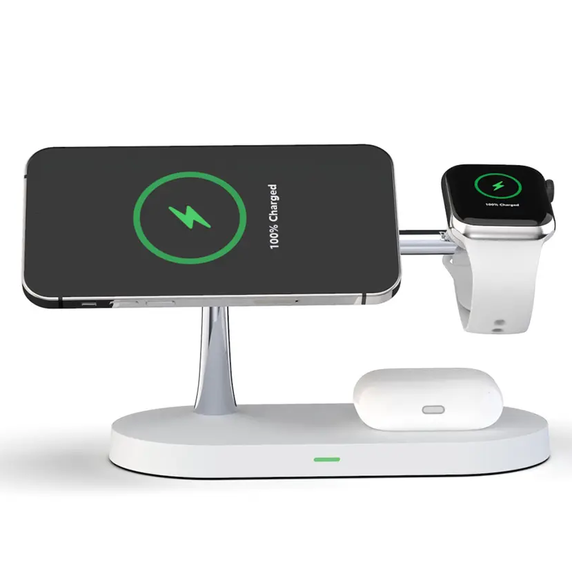 Compact Fast Charging Pad for Phone, Watch, and Buds