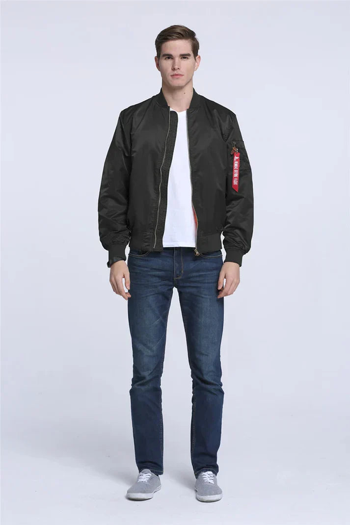 Flight Bomber Leather Jacket