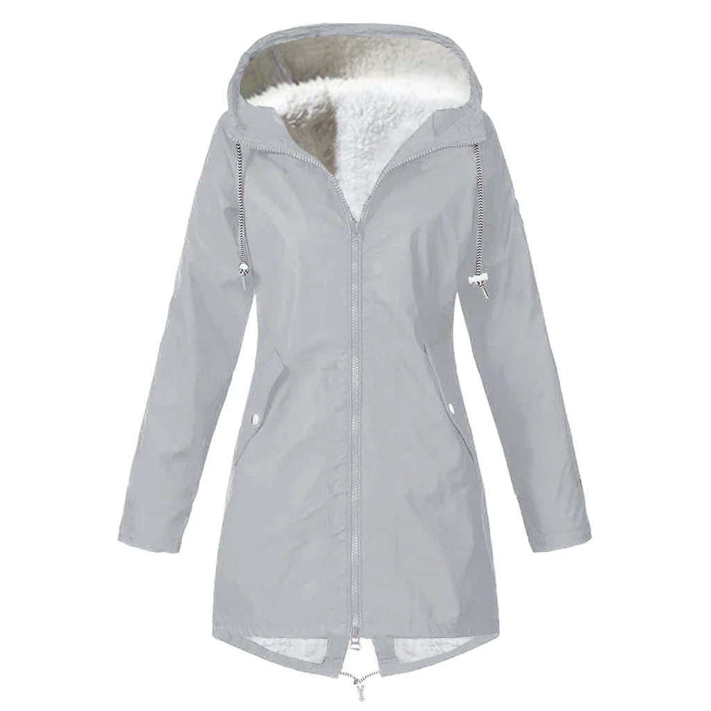 Warm Insulated Ladies Waterproof Coat With Hood