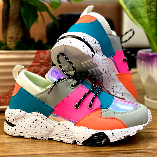 Vibrant Ladies High Top Sports Shoes - OutfitLondon