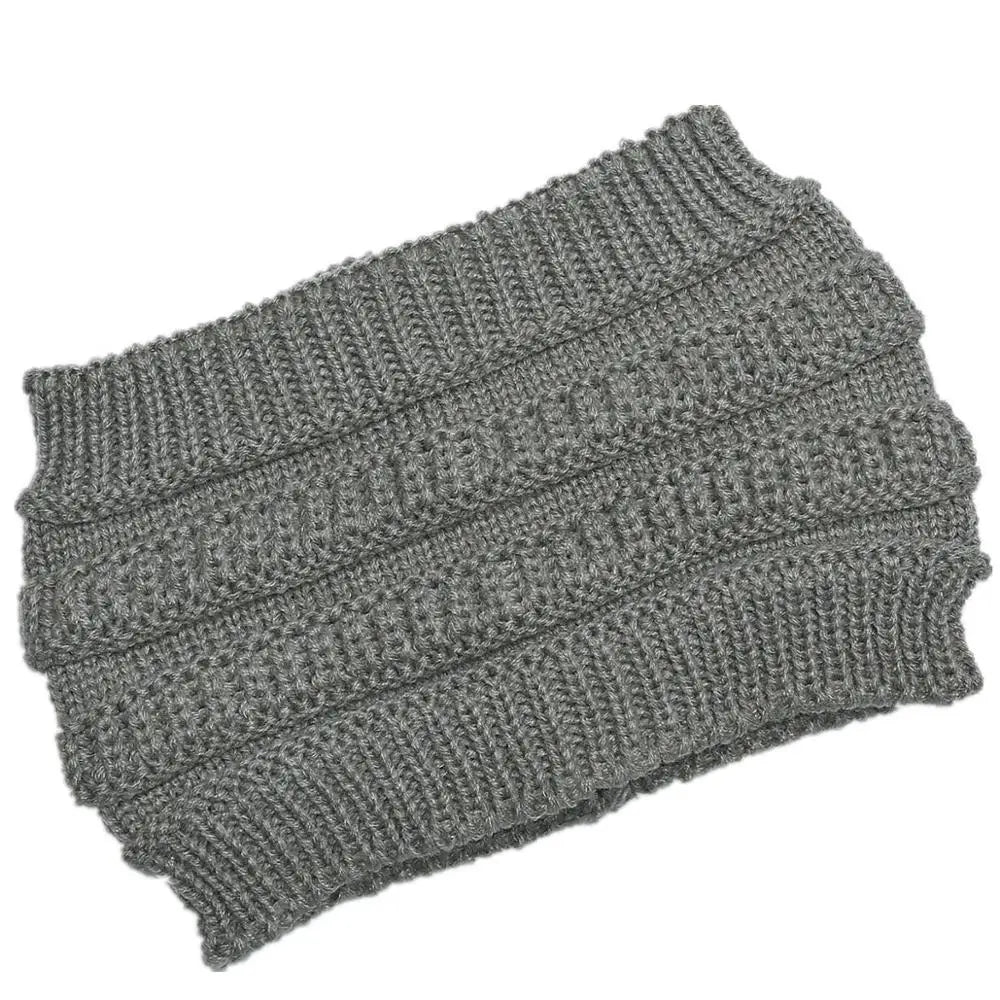 Cozy Oversized Knitted Ponytail Beanie