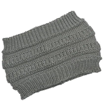 Cozy Oversized Knitted Ponytail Beanie