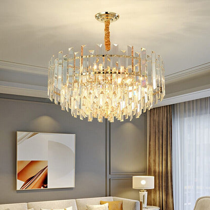 Round Glass LED Table Lamp With Metal Trim