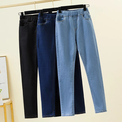 Relaxed Fit High Waisted Skinny Jeans - OutfitLondon