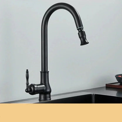 Traditional Bronze Kitchen Faucet With Swivel Spout And Oil Rubbed Finish