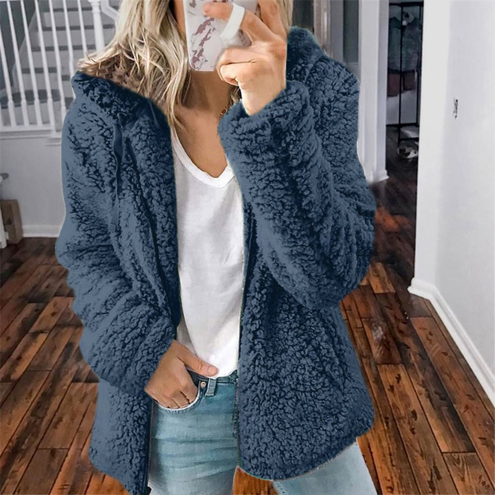 Cozy Fleece Hooded Jacket for Women