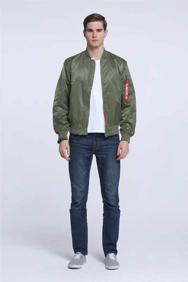 Flight Bomber Leather Jacket