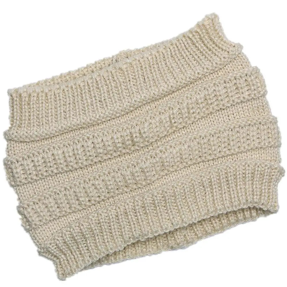 Cozy Oversized Knitted Ponytail Beanie