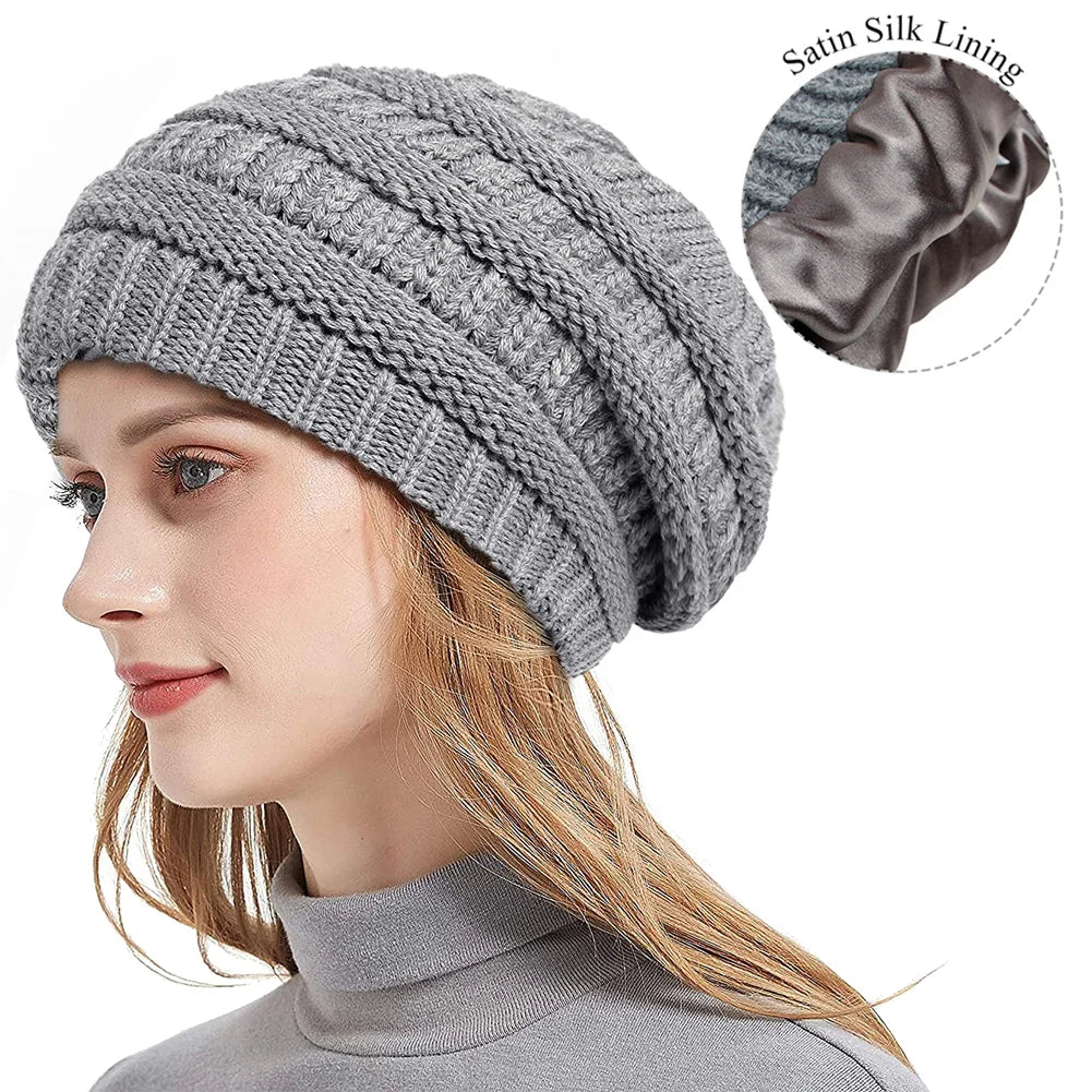 Cozy Ladies Warm Cable Beanie Hat - OutfitLondon
