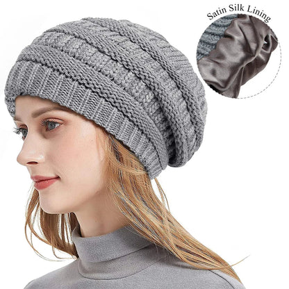 Cozy Ladies Warm Cable Beanie Hat - OutfitLondon