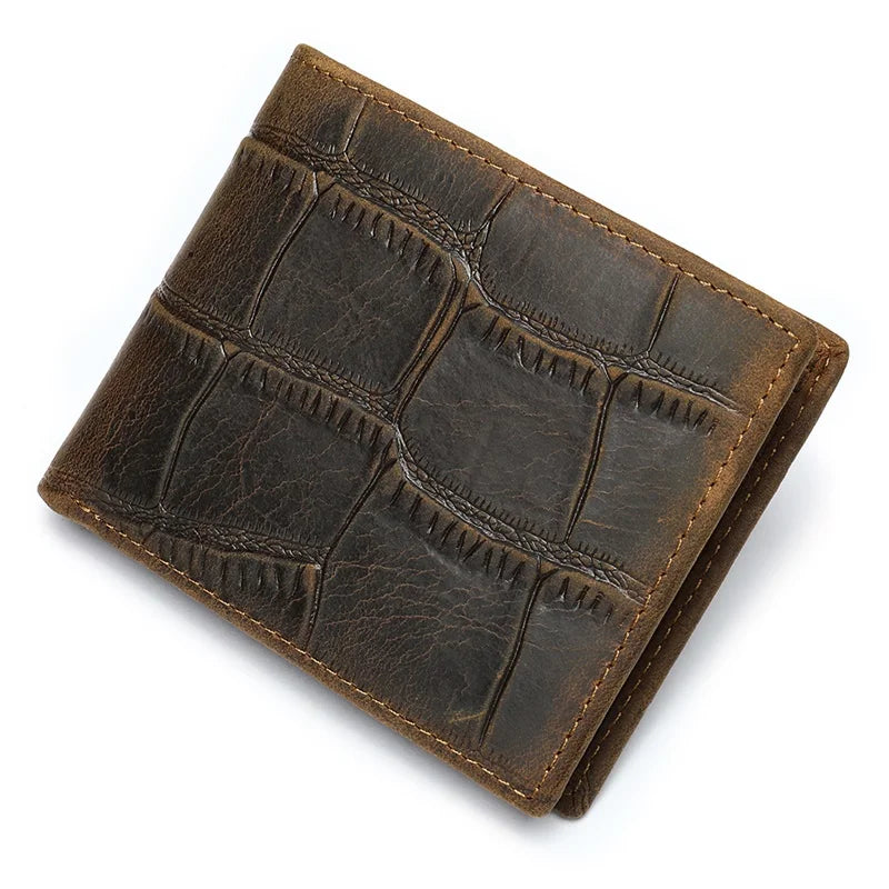 Slim Faux Leather Folding Wallet