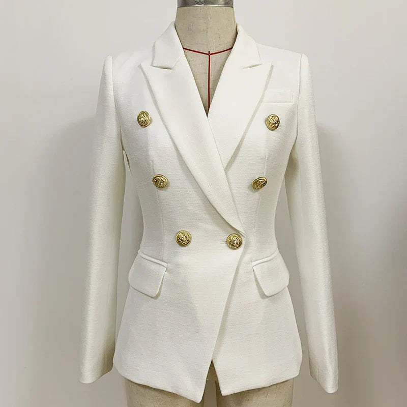 Timeless Dark Blue Office Coat for Ladies