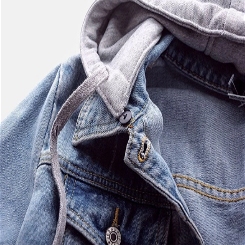 Classic Women's Denim Jacket with Removable Hood